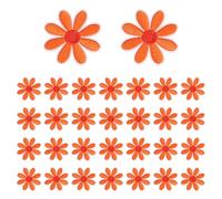 sourcing map 30Pcs Daisy Flower Iron-on Patch, 4.5cm Cute Sew Embroidery Applique Patches for Clothing Repair Backpack Shoes Decoration, Orange