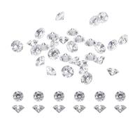 sourcing map 30Pcs Diamond Decoration Cubic Zirconia, 3A CZ Stones 5.5mm Loose Gemstone Fake Diamonds Round Cut Vase Fillers Gems Pointed Back for Jewelry Making DIY Earrings Necklace, Clear