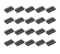 sourcing map 30Pcs DIP IC Chip Socket Adapter 7.62mm Row Pitch 16 Pin IC Assortment Kit 2.54mm/0.1" Pitch for Breadboard Project, PCB Board Design