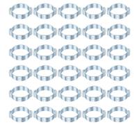 sourcing map 30pcs Double Ear Hose Clamp 28-31 mm Galvanized Steel Hose Clamp Double Ear O Clips Crimp Rings for Fuel Line Pipe Tube Fitting Connections, Silver