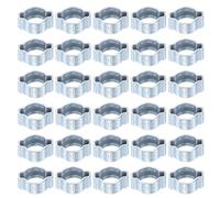 sourcing map 30pcs Double Ear Hose Clamp 9-11 mm Galvanized Steel Hose Clamp Double Ear O Clips Crimp Rings for Fuel Line Pipe Tube Fitting Connections, Silver
