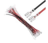 sourcing map 30Pcs Double Head Female Spade Crimp Terminal with Insulating Sleeve 4.8mm, Female Spade Quick Connector Assortment Kit with 30cm Wires, Flame Retardant Cover