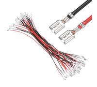 sourcing map 30Pcs Double Head Female Spade Crimp Terminal with Insulating Sleeve 6.30mm, Female Spade Quick Connector Assortment Kit with 30cm Wires, Flame Retardant Cover