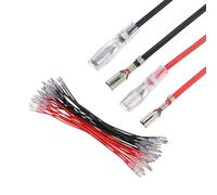 sourcing map 30Pcs Double Head Female Spade Crimp Terminal with Insulating Sleeve 6.3mm, Female Spade Quick Connector Assortment Kit with 20cm Wires, Flame Retardant Cover