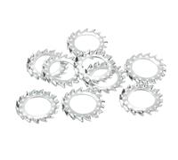 sourcing map 30Pcs External Tooth Washers, M10 Steel Zinc Finish External Serrated Washer for Mechanical Equipment Fasteners, Silver
