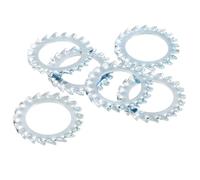sourcing map 30Pcs External Tooth Washers, M20 Steel Zinc Finish External Serrated Washer for Mechanical Equipment Fasteners, Silver