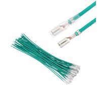 sourcing map 30Pcs Female Spade Crimp Terminal with Insulating Sleeve 2.8mm, Female Spade Quick Connector Assortment Kit with 20cm Wires, Flame Retardant Cover, Green