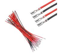 sourcing map 30Pcs Female Spade Crimp Terminal with Insulating Sleeve 2.8mm, Female Spade Quick Connector Assortment Kit with 30cm Wires, Flame Retardant Cover, Red/Black
