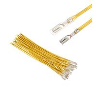 sourcing map 30Pcs Female Spade Crimp Terminal with Insulating Sleeve 2.8mm, Female Spade Quick Connector Assortment Kit with 20cm Wires, Flame Retardant Cover, Yellow