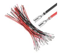 sourcing map 30Pcs Female Spade Crimp Terminal with Insulating Sleeve 4.8mm, Female Spade Quick Connector Assortment Kit with 20cm Wires