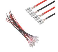 sourcing map 30Pcs Female Spade Crimp Terminal with Insulating Sleeve 6.30mm, Female Spade Quick Connector Assortment Kit with 30cm Wires, Flame Retardant Cover, Red/Black