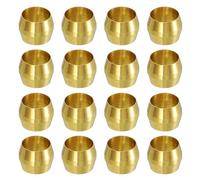 sourcing map 30Pcs Fit for 6mm(1/4") Tube OD Brass Compression Sleeve Ferrules Brass Compression Tube Fitting for Water Oil Air Pipe