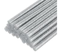 sourcing map 30pcs Full Size Hot Glue Gun Sticks 7mm x 200mm High Sticky Small Hot Glue Sticks for Glue Gun, Glitter Silver