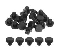 sourcing map 30Pcs Glass Table Top Bumpers with Stem, Black Rubber Push in Bumpers for 6.5mm/0.26" Hole, PVC Rubber Grippers Table Spacers for Table Furniture Cabinet