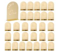 sourcing map 30pcs Gold Mirrored Arch Acrylic Sign with Stand, 5 x 7 Inch Acrylic Arch Table Number Holders for Wedding Table Centerpiece Decoration (Number 1-30)