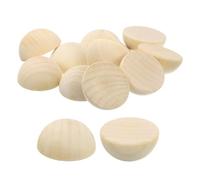 sourcing map 30Pcs Half Wood Beads, 40mm Unfinished Hemisphere Balls Round Natural Wooden Beads for DIY Crafting, Festival Ornaments