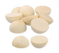 sourcing map 30Pcs Half Wood Beads, 50mm Unfinished Hemisphere Balls Round Natural Wooden Beads for DIY Crafting, Festival Ornaments