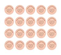 sourcing map 30Pcs Handmade Leather Label, Microfiber Leather Sewing Embossed Tag Embellishment Crochet Tags for Clothing Hat Scarves DIY (25mm Dia, Pink)
