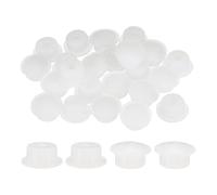 Sourcing Map 30pcs Heat Resistant Silicone Flush Type Fastener Hole Cover Plugs, White, 12mm (1/2 Inch) Hole, Round Snap Locking Tubing Plug for Furniture Cabinet