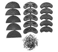 sourcing map 30pcs Heel Plates Heel Taps Rubber Repair Pad Replacement 3 Sizes with 150pcs Screw Nails for Various Leather Boots Shoe Repair Black