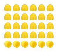sourcing map 30Pcs Hex Nut Cover, M5x8x9.5mm Plastic Dome Nut Protection Cap Hex Screws Bolt Covers for Indoor Outdoor Furniture Automotive Bolts Decoration, Yellow