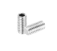 sourcing map 30Pcs Hex Socket Grub Screw, M2.5x5mm 304 Stainless Steel Head Socket Set Screws Flat Point Grub Bolt for Door Handles, Light Fixture Repair, Silver