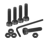 sourcing map 30Pcs Hex Socket Head Cap Screws Bolts with Nuts, M2.5x10mm 304 Stainless Steel Socket Drive Machine Screws Bolts with Hex Wrench, Full Threaded, Black