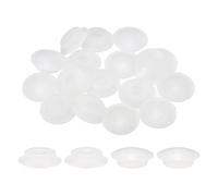 sourcing map 30pcs Hole Plugs, Heat Resistant Silicone Flush Type Fastener Hole Cover Plug for 15mm(19/32 Inch) Hole, Round Snap Locking Tubing Plug Hole for Furniture Cabinet, White