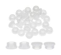 sourcing map 30pcs Hole Plugs, Heat Resistant Silicone Flush Type Fastener Hole Cover Plug for 7.4mm(19/64 Inch) Hole, Round Snap Locking Tubing Plug Hole for Furniture Cabinet, White