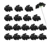 sourcing map 30Pcs Hydrangea Artificial Flowers, Fake Hydrangea Flowers Artificial Silk Flowers Heads with Faux Stems for Home Decor Office Wedding Bouquet Hotel Centerpiece Party, Black