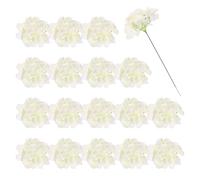 sourcing map 30Pcs Hydrangea Artificial Flowers, Fake Hydrangea Flowers Artificial Silk Flowers Heads with Faux Stems for Home Decor Office Wedding Bouquet Hotel Centerpiece Party, Cream