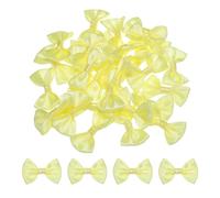 sourcing map 30pcs Light Yellow Bow Ties 1.5"x1" Mini Bowknot for Crafting Little Satin Bows Bulk