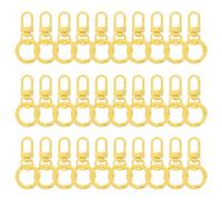 sourcing map 30pcs Lobster Claw Clasp Keychains Swivel Trigger Clips Zinc Alloys Colorful Keychain Clip Snap Hook Jump Flat Split Rings for DIY Craft Jewelry Making Car Keys, Yellow