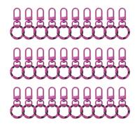sourcing map 30pcs Lobster Claw Clasp Keychains Swivel Trigger Clips Zinc Alloys Colorful Keychain Clip Snap Hook Jump Flat Split Rings for DIY Craft Jewelry Making, Fuchsia