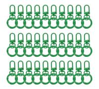 sourcing map 30pcs Lobster Claw Clasp Keychains Swivel Trigger Clips Zinc Alloys Colorful Keychain Clip Snap Hook Jump Flat Split Rings for DIY Craft Jewelry Making Car Keys, Dark Green
