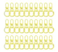 sourcing map 30pcs Lobster Claw Clasp Keychains Swivel Trigger Clips Zinc Alloys Colorful Keychain Clip Snap Hook Jump Flat Split Rings for DIY Craft Jewelry Making Car Keys, Light Yellow