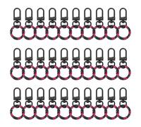 sourcing map 30pcs Lobster Claw Clasp Keychains Swivel Trigger Clips Zinc Alloys Colorful Keychain Clip Snap Hook Jump Flat Split Rings for DIY Craft Jewelry Making, Black
