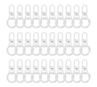 sourcing map 30pcs Lobster Claw Clasp Keychains Swivel Trigger Clips Zinc Alloys Colorful Keychain Clip Snap Hook Jump Flat Split Rings for DIY Craft Jewelry Making Car Keys, White