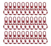 sourcing map 30pcs Lobster Claw Clasp Keychains Swivel Trigger Clips Zinc Alloys Colorful Keychain Clip Snap Hook Jump Flat Split Rings for DIY Craft Jewelry Making, Red