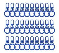 sourcing map 30pcs Lobster Claw Clasp Keychains Swivel Trigger Clips Zinc Alloys Colorful Keychain Clip Snap Hook Jump Flat Split Rings for DIY Craft Jewelry Making Car Keys, Bright Blue