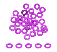 sourcing map 30pcs M3 Flat Washer Aluminum Gasket Anodized Countersunk Washer,Hole Dia 3mm/0.12" Round Washers for Screw RC/FPV/PC/Drone/Mechanical Accessories Model Parts,(Purple)