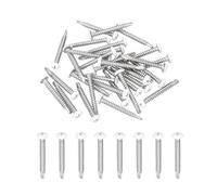 sourcing map 30Pcs M4.2x32mm White Thick Pan Head Self Tapping Screws, 410 Stainless Steel Self Drilling Screws for Metal Sheet Metal Screw, Silver