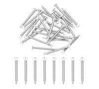 sourcing map 30Pcs M4.2x38mm White Thick Pan Head Self Tapping Screws, 410 Stainless Steel Self Drilling Screws for Metal Sheet Metal Screw, Silver