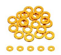 sourcing map 30pcs M4 Flat Washer Aluminum Gasket Anodized Countersunk Washer,Hole Dia 4mm/0.16" Round Washers for Screw RC/FPV/PC/Drone/Mechanical Accessories Model Parts,(Gold Tone)