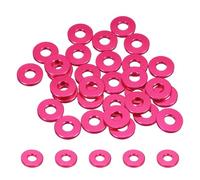 sourcing map 30pcs M4 Flat Washer Aluminum Gasket Anodized Countersunk Washer,Hole Dia 4mm/0.16" Round Washers for Screw RC/FPV/PC/Drone/Mechanical Accessories Model Parts,(Rose Red)