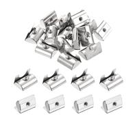 sourcing map 30Pcs M4 T Nuts Roll in Spring, T Nut with Spring Sheet Carbon Steel Nickel Plated for 4040 Series Slot Aluminum Profile