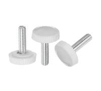 sourcing map 30pcs M4 x 16mm Metric Male Thread Knurled Knobs, Thumb Screw Clamping Knobs Grip Plastic Handle Hand Knobs with Threaded Stud, White
