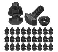 sourcing map 30pcs M5x12mm t Slot Drop-in Bolt, Carbon Steel Hammer Head Bolts t Shape Stud Sliding Screw with M5 Hexagon Flange Nuts for European Standard 20 Series Aluminum Profile