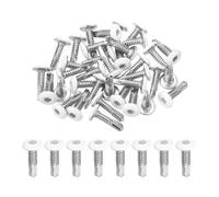 sourcing map 30Pcs M5x19mm White Hex Washer Head Self Tapping Screws, 410 Stainless Steel Self Drilling Screws for Metal Sheet Metal Screw, Silver