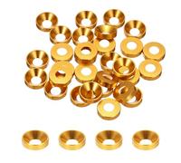 sourcing map 30pcs M6 Counterbore Washers, 13.8mm/0.54inch Anodized Aluminum Alloy, Head Gaskets for Screw RC/FPV/PC/Drone Accessories Parts, Gold